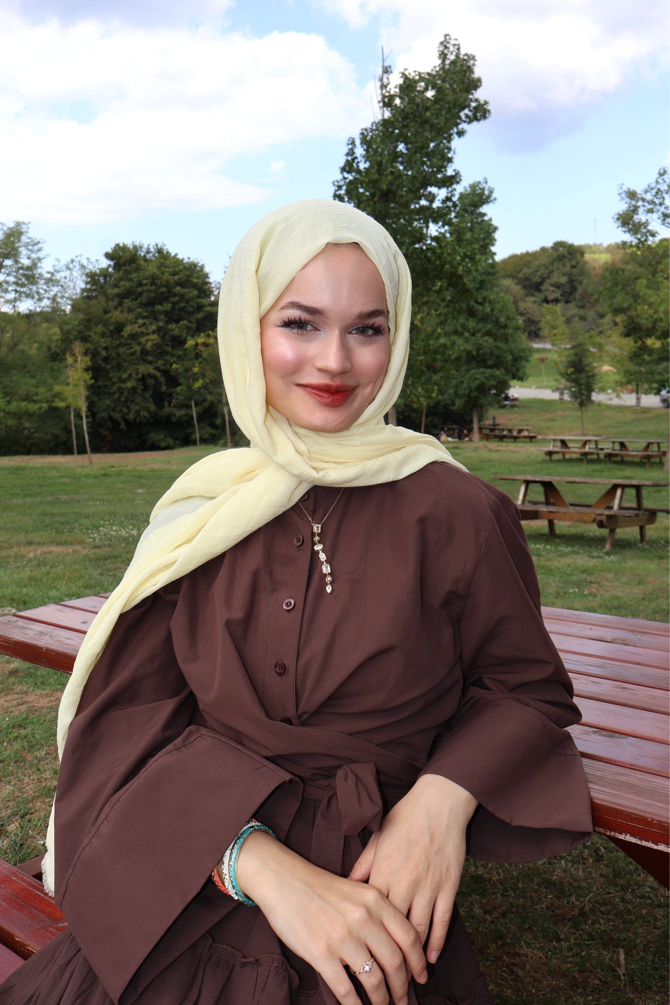 Soft Butter Sarı Pamuk Şal
