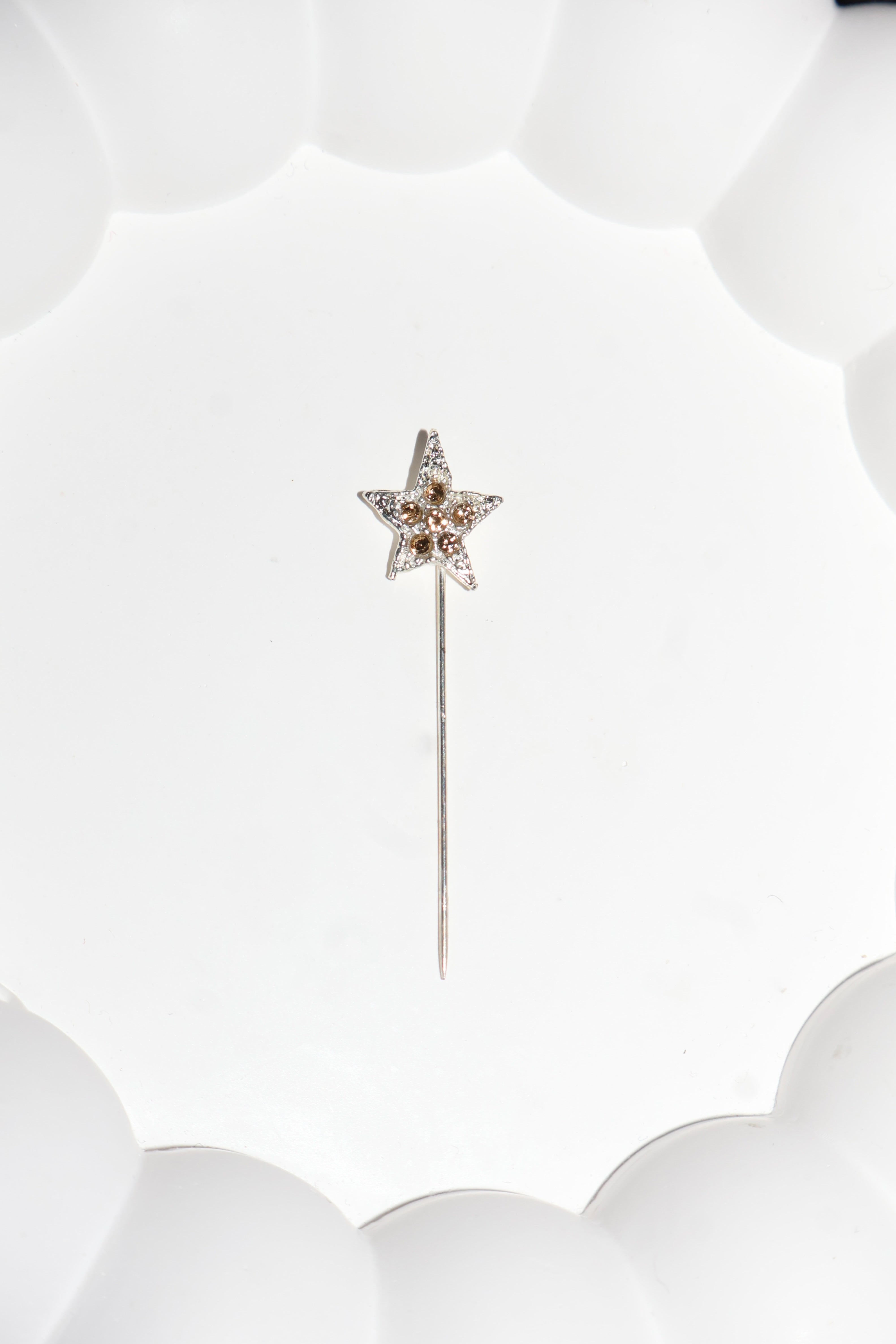 Süslü iğne gold taşlı yıldız