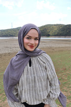 Soft Gri Pamuk Şal