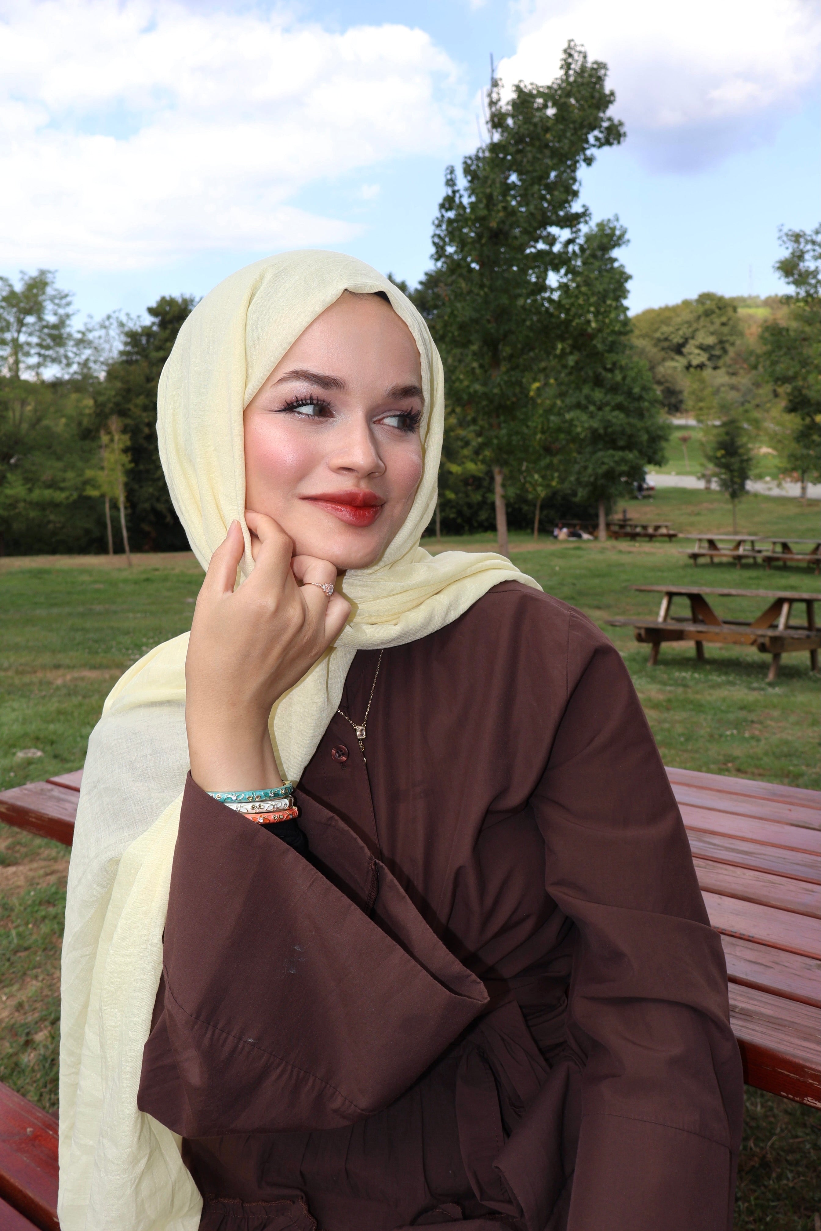 Soft Butter Sarı Pamuk Şal
