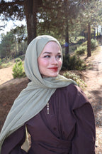Soft Yeşil Çay Pamuk Şal
