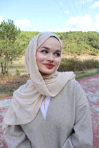 Soft Bej Pamuk Şal