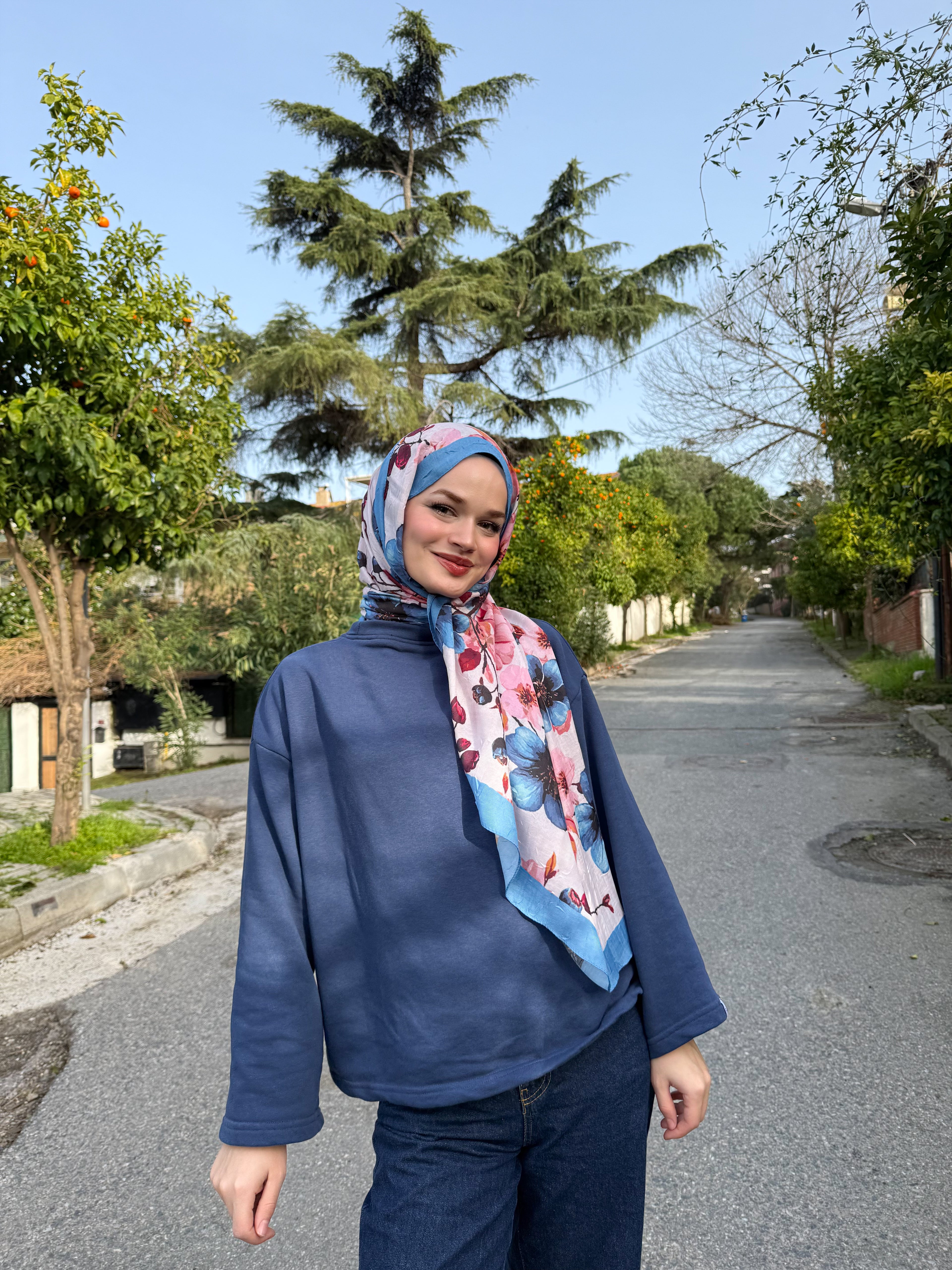 Bloom Şal Mavi