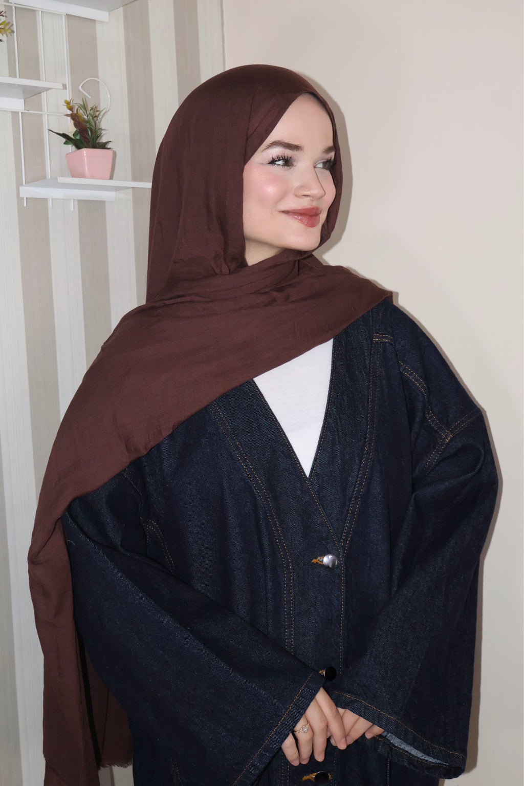 Soft Çikolata Pamuk Şal