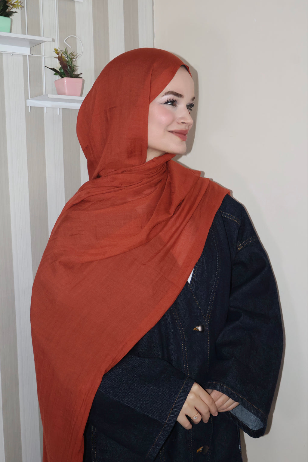 Soft Kiremit Pamuk Şal