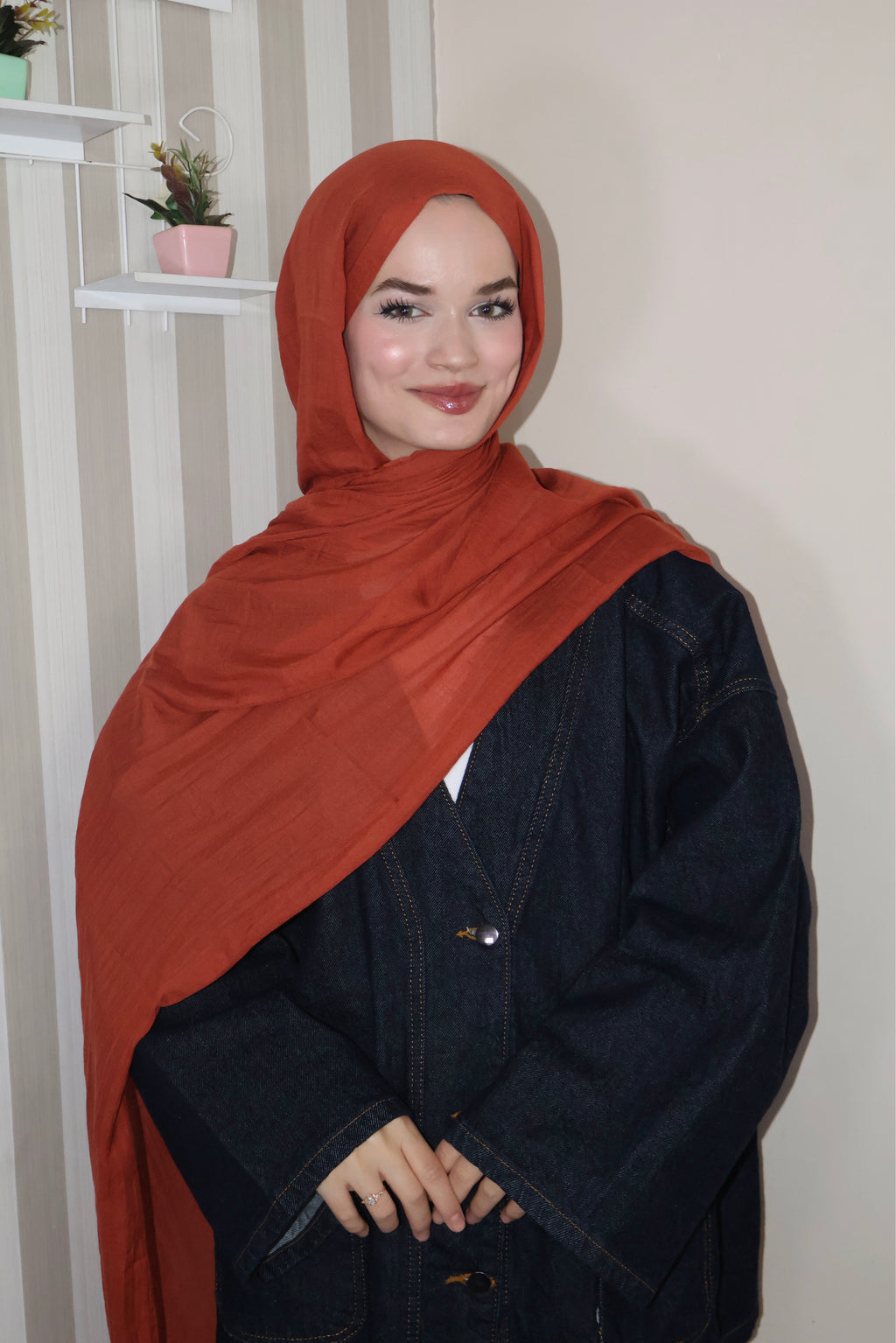 Soft Kiremit Pamuk Şal