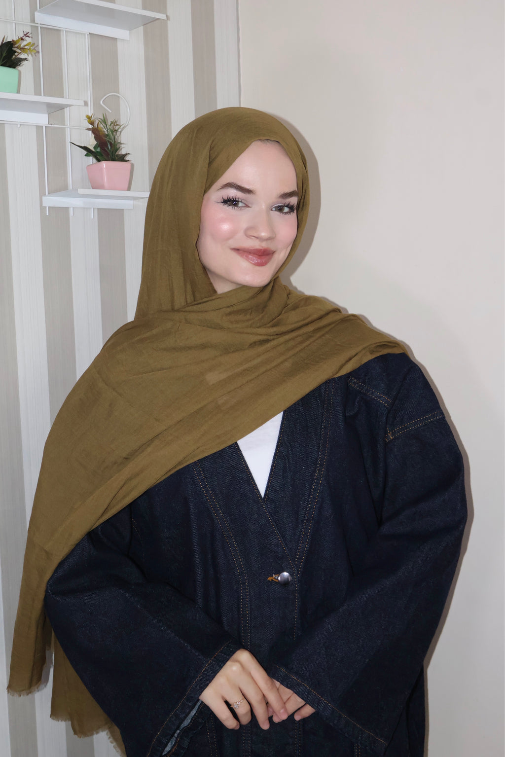 Soft Tatlı Koyu Sarı Pamuk Şal