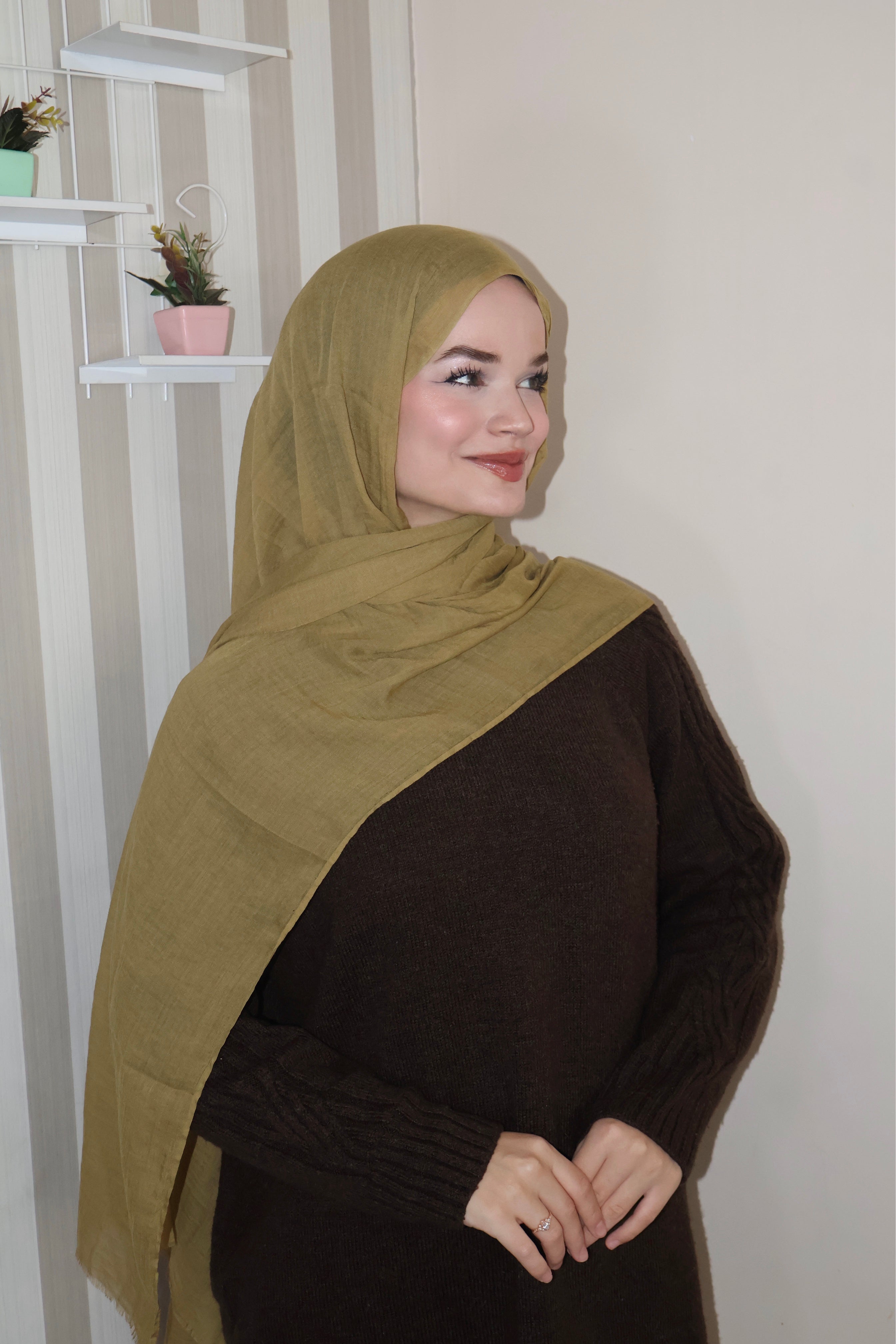 Soft Tatlı Sarı Pamuk Şal