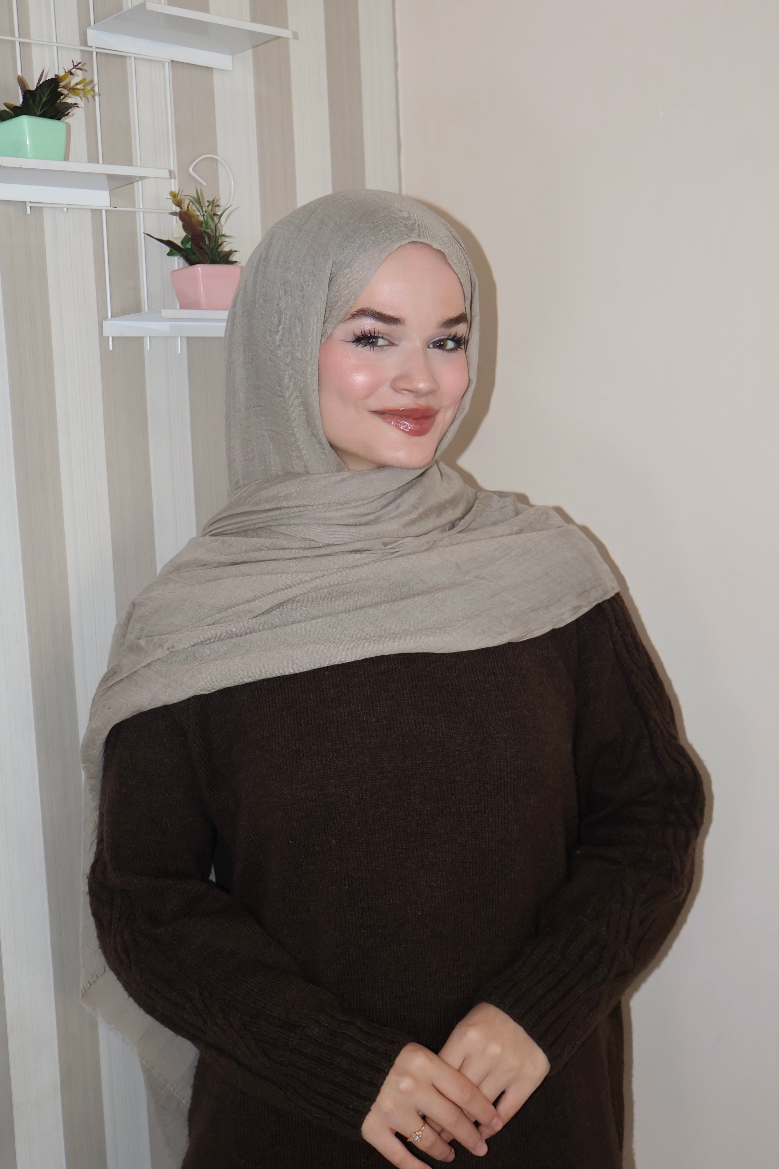 Soft Kum Beji Pamuk Şal