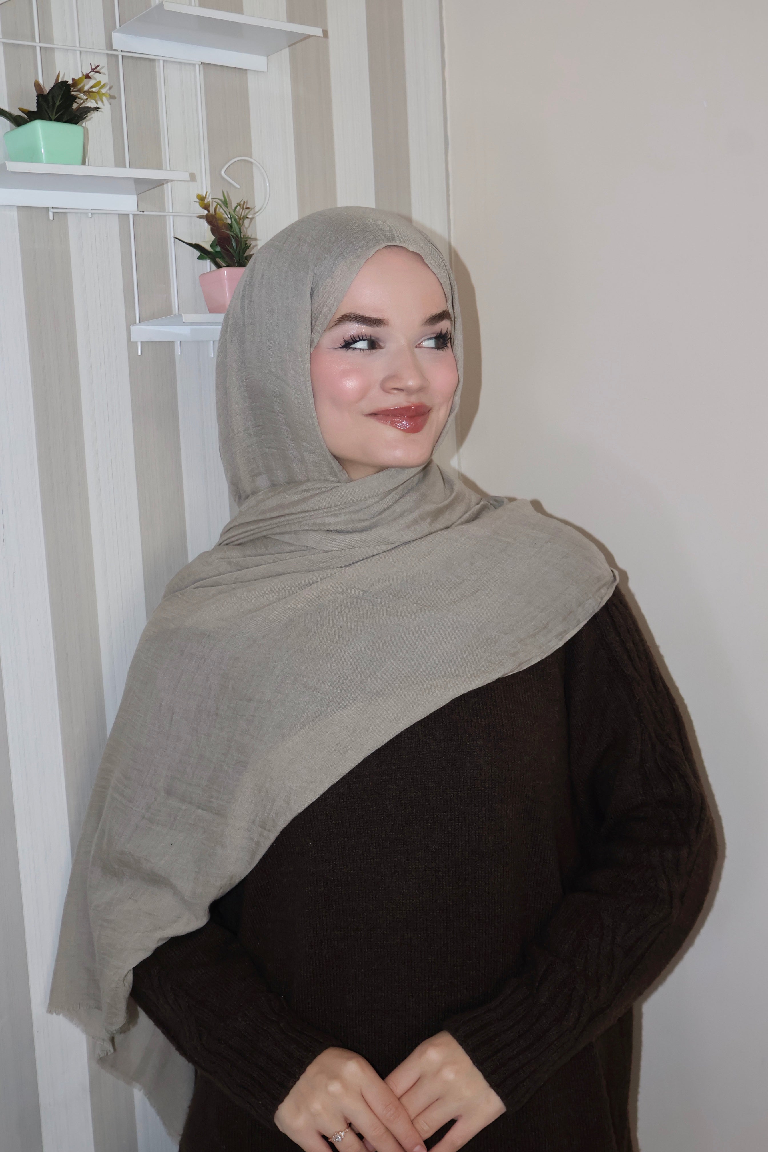 Soft Kum Beji Pamuk Şal