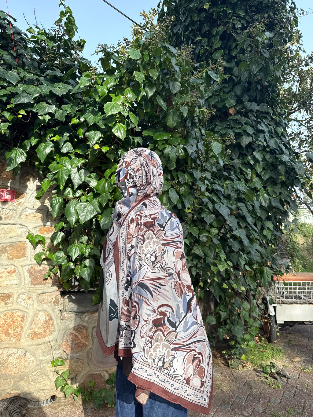 Pamuk Koza Şal Sıcak Kahve