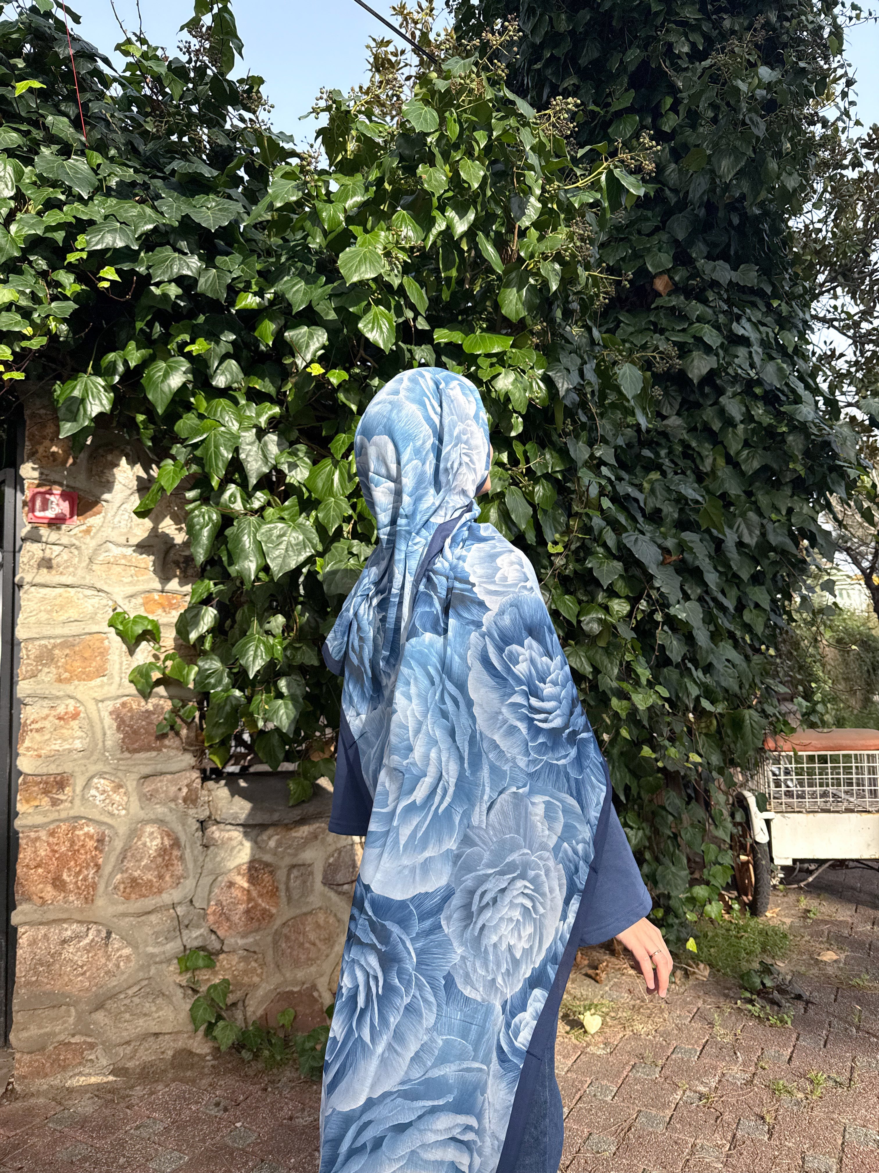 Pamuk Koza Şal Mavi Düş