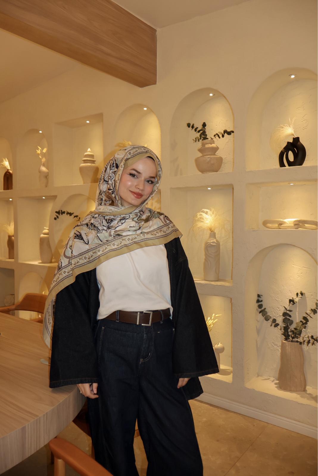 Pamuk Koza Şal Altın Çiçek