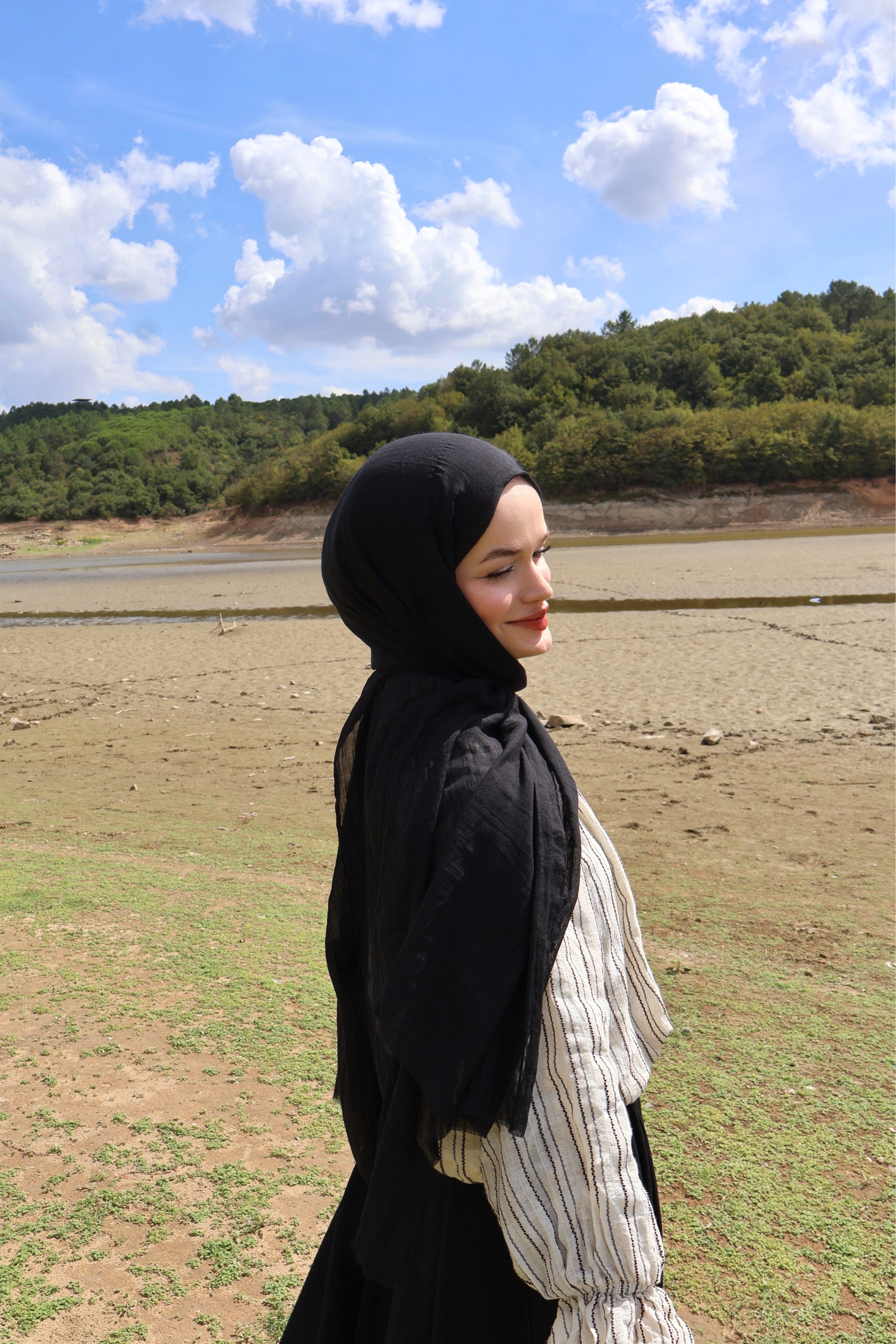 Soft Siyah Pamuk Şal