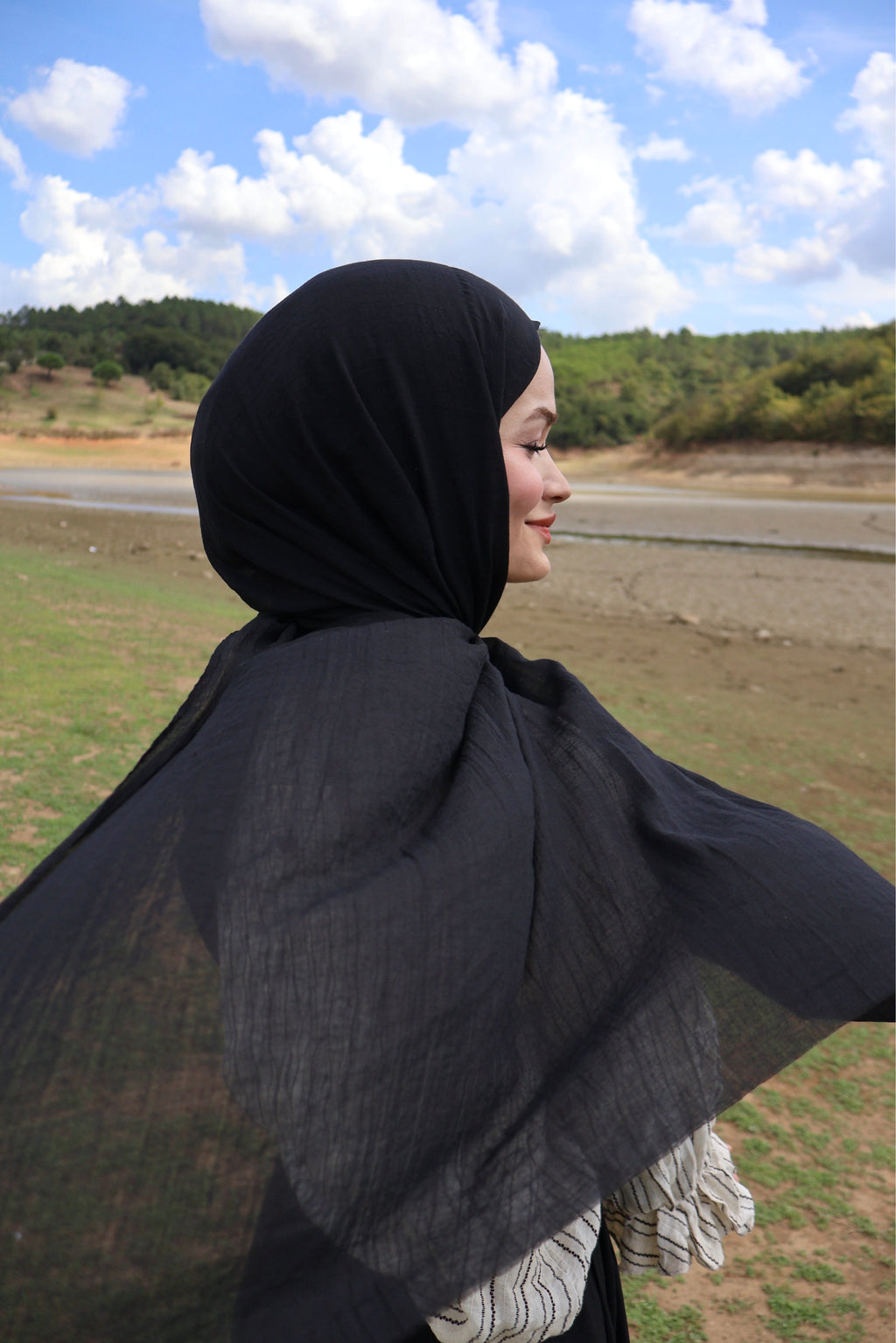 Soft Siyah Pamuk Şal