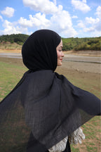 Soft Siyah Pamuk Şal