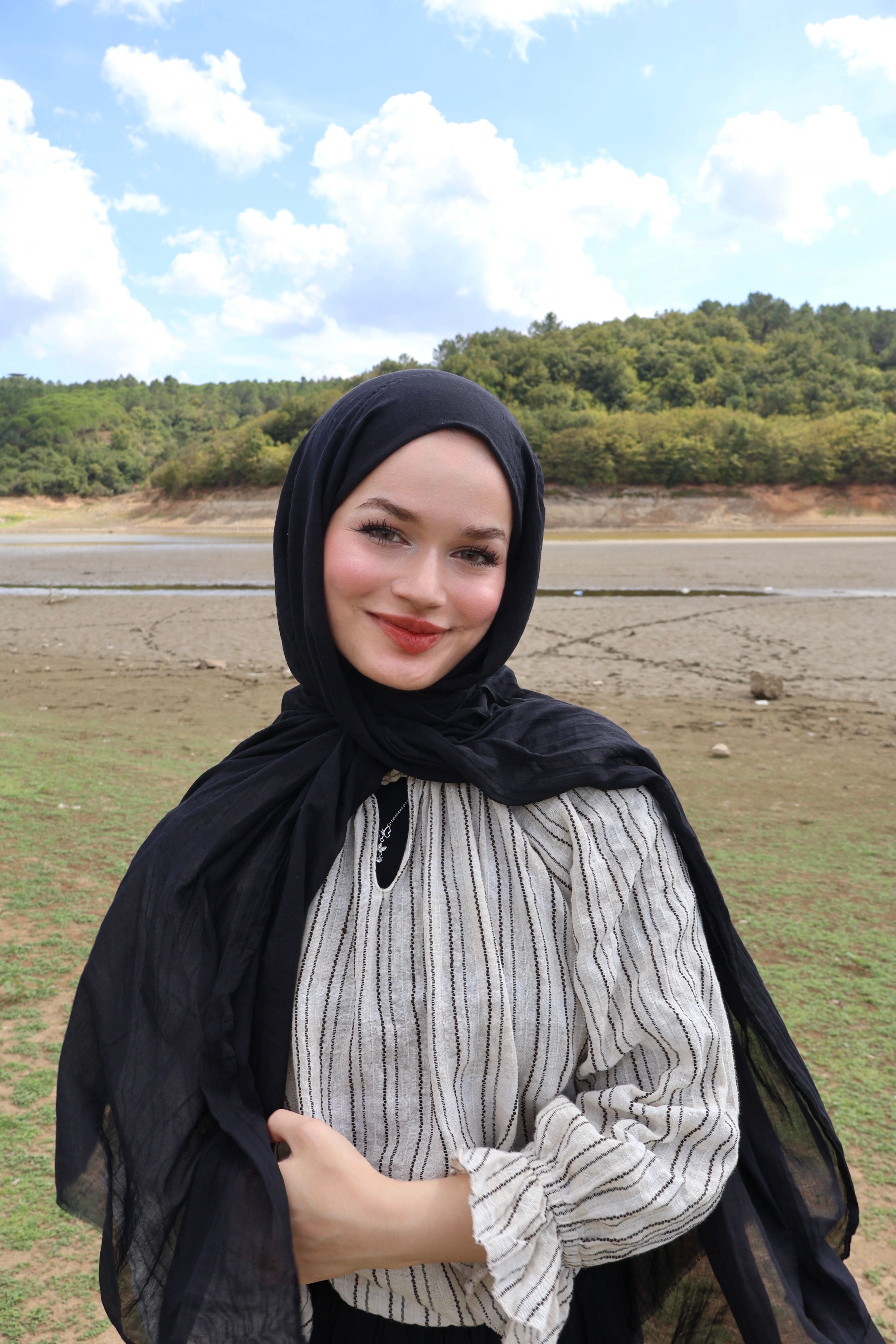 Soft Siyah Pamuk Şal