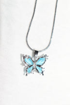 Mavi Kelebek Silver Kolye