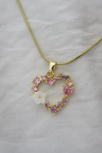 Pembe Kalp Gold Kolye