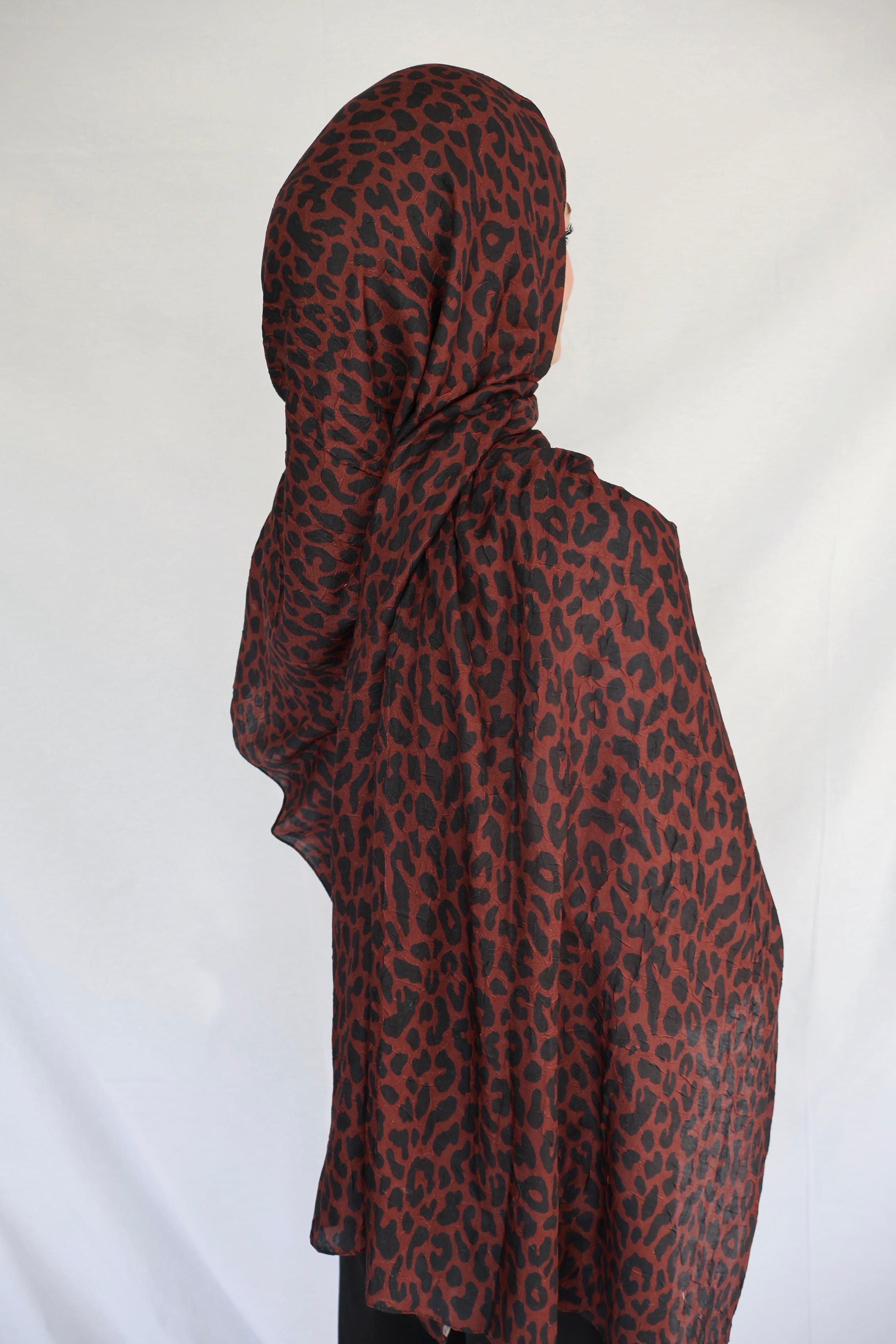 Leopar Kırmızı Şal