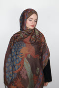 Pashmina Şal- Kahve Tavus