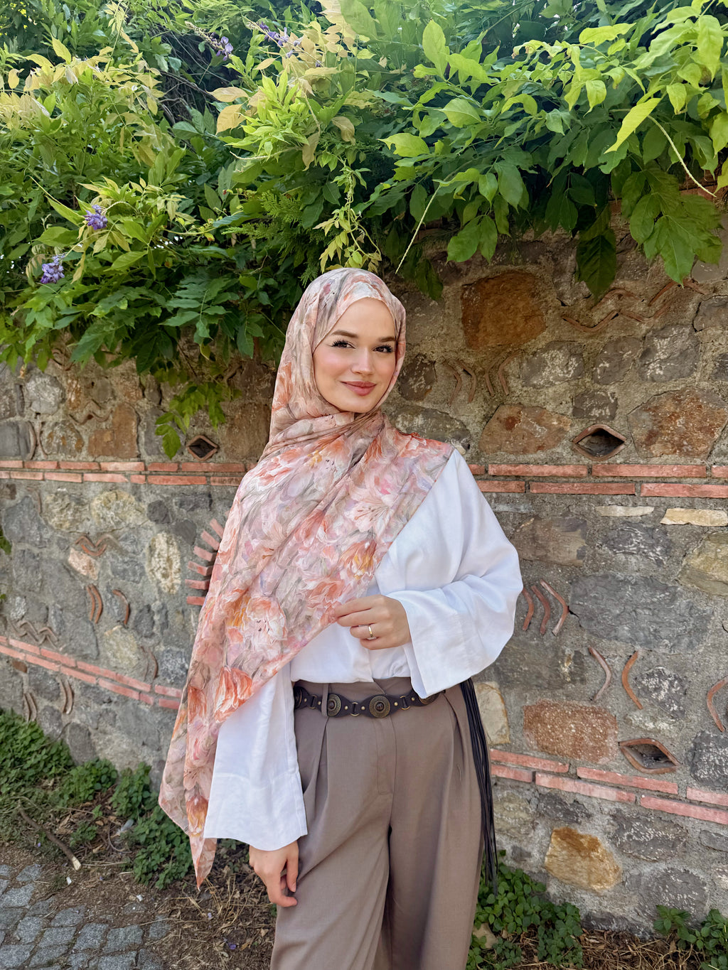 Soft Garden Şal- Peach