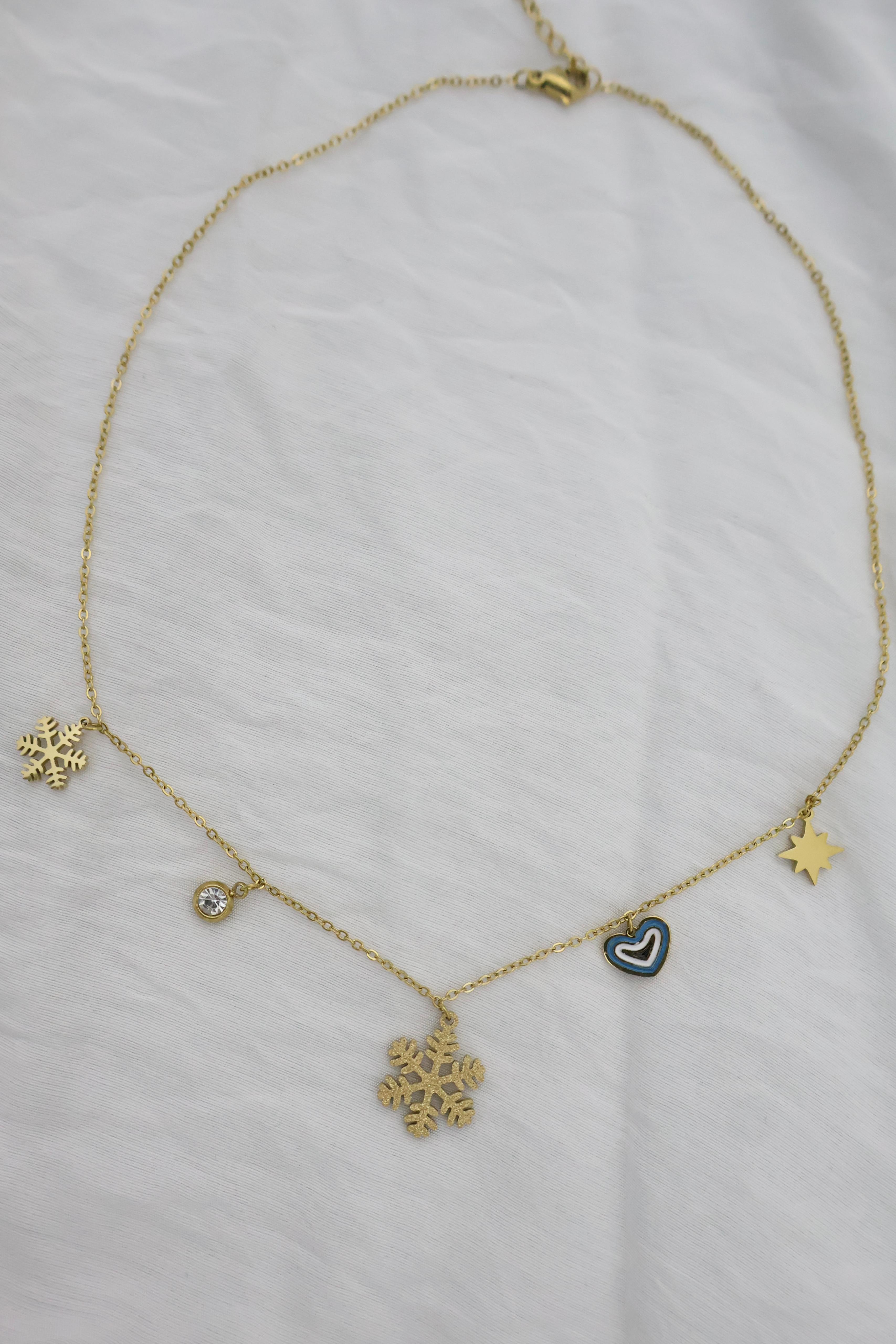 Kar Tanesi Gold Kolye