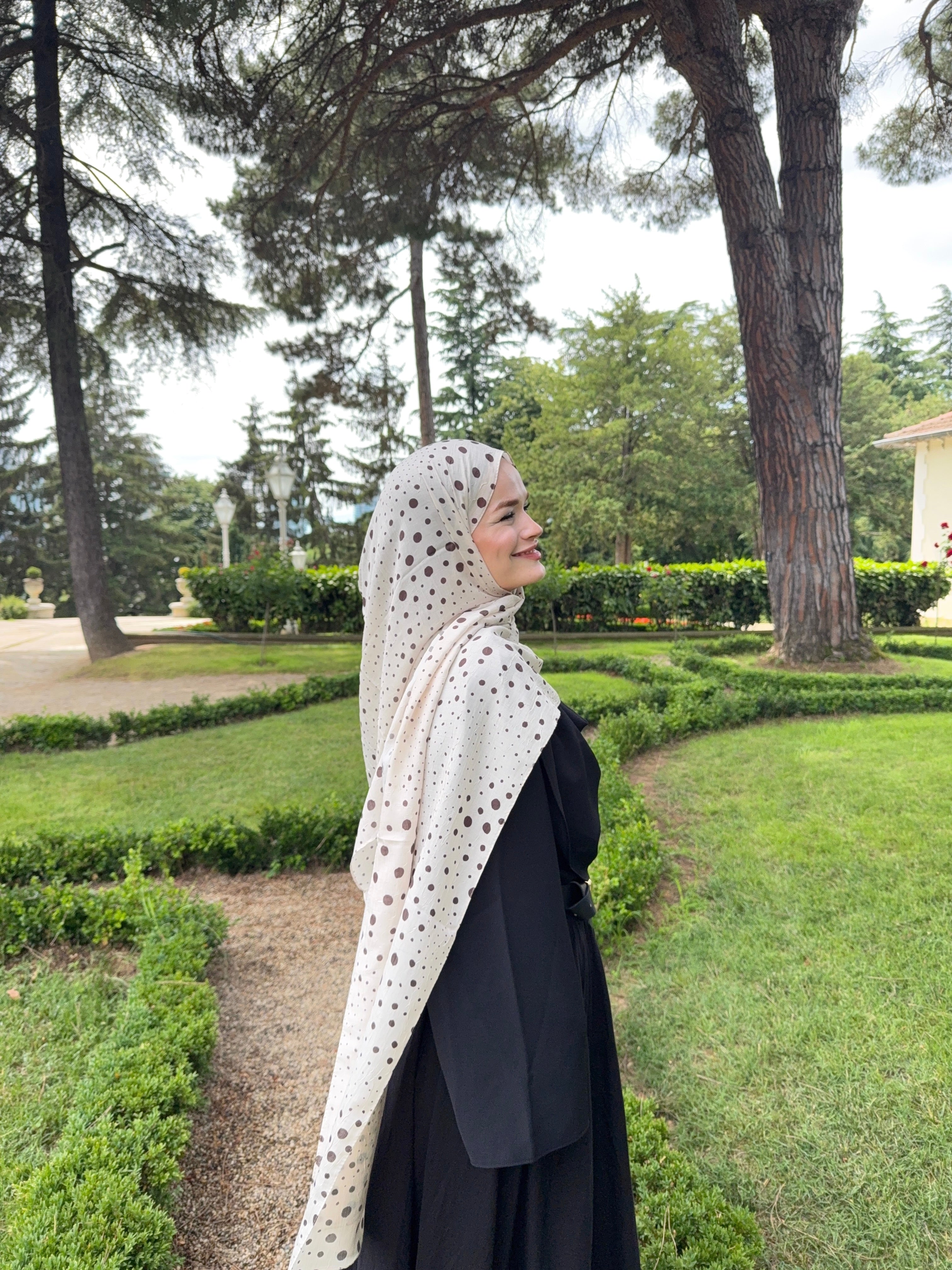 Soft Garden Şal- Polka Cream