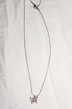 Pembe Kelebek Silver Kolye