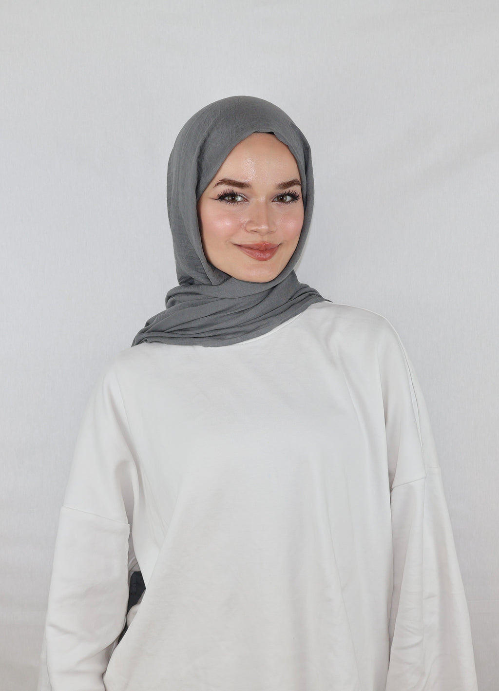 Soft Pamuk Şal Koyu Gri