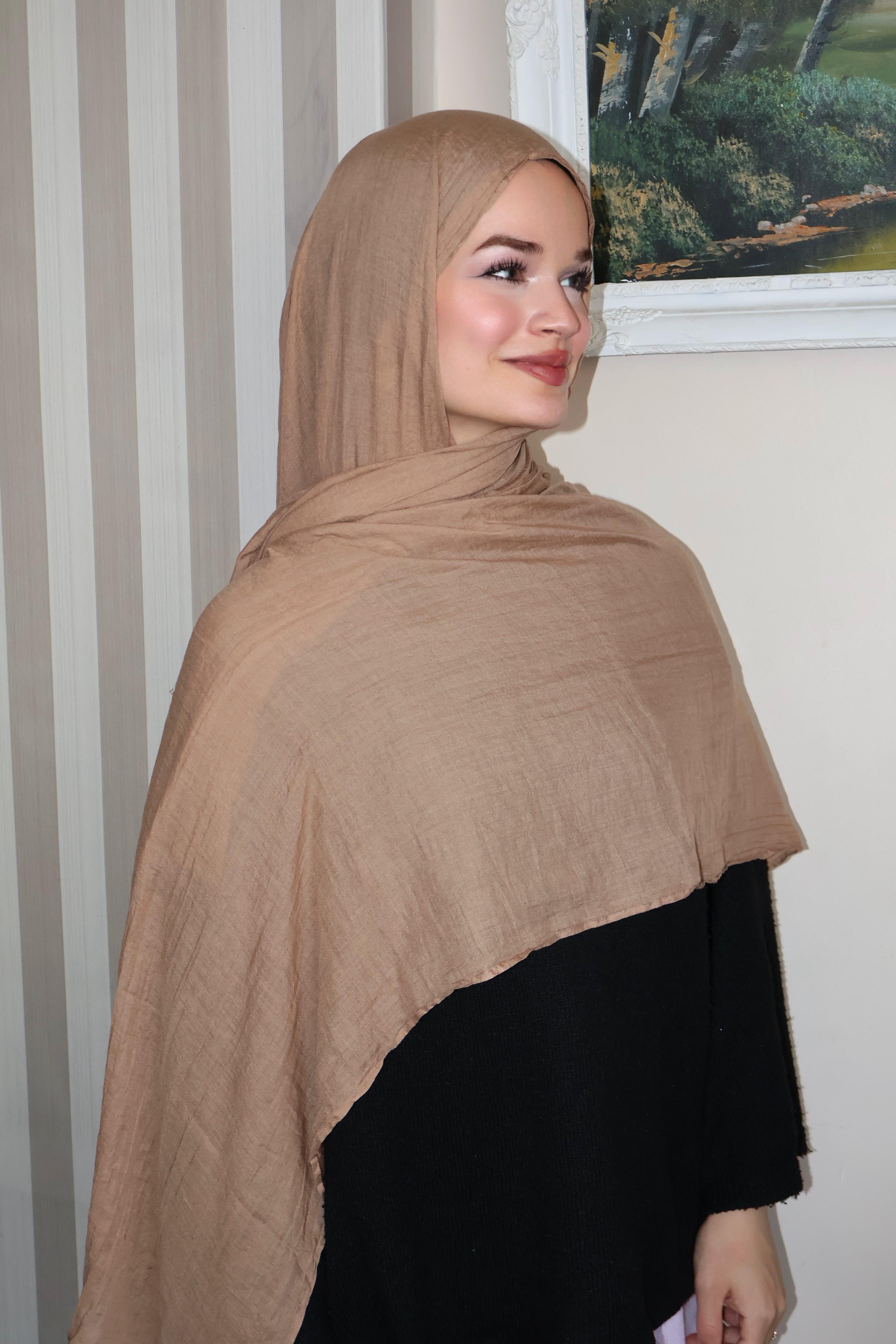 Soft Sütlü Kahve Pamuk Şal