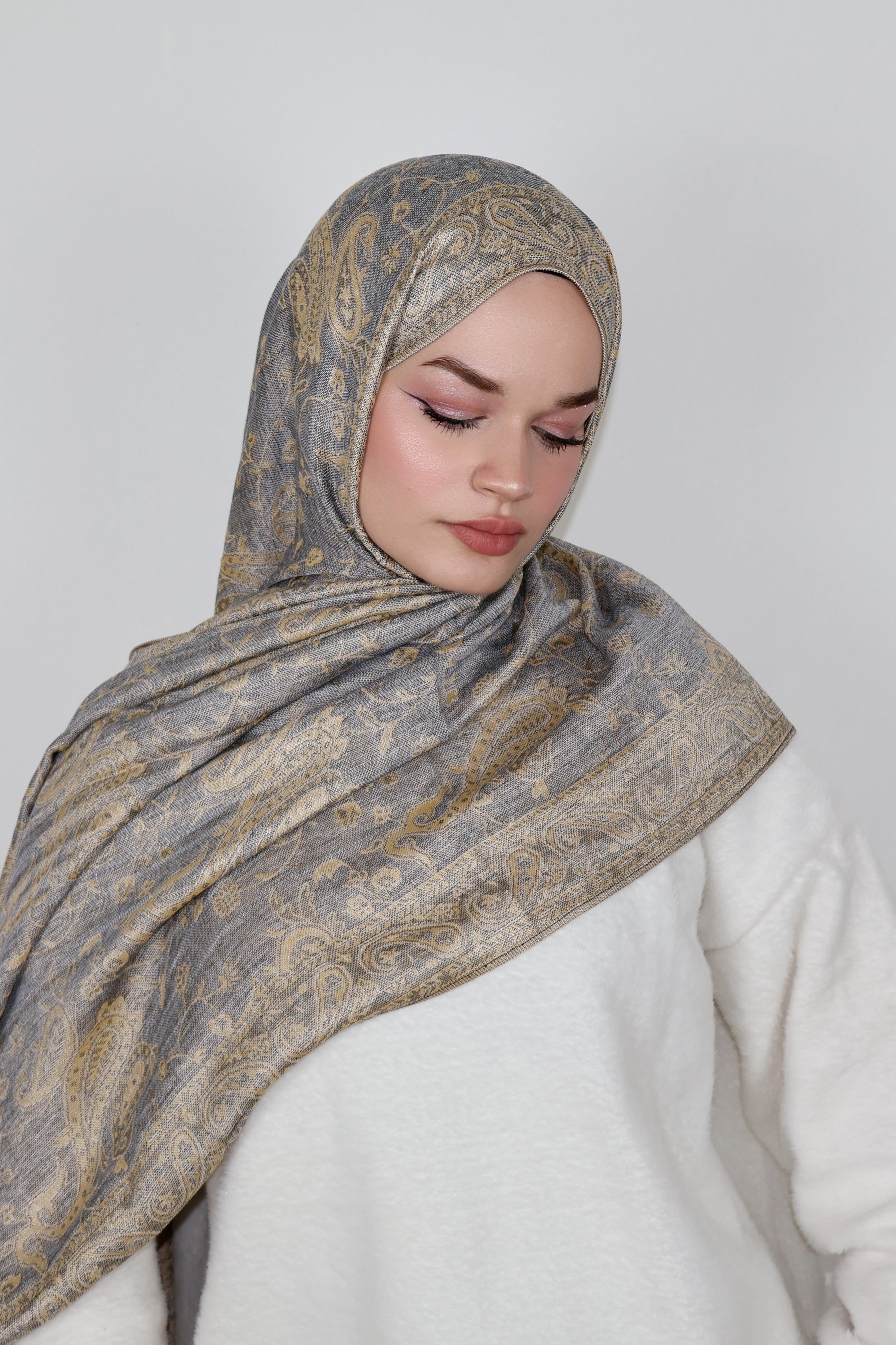 Pashmina Şal- Soft Gümüş