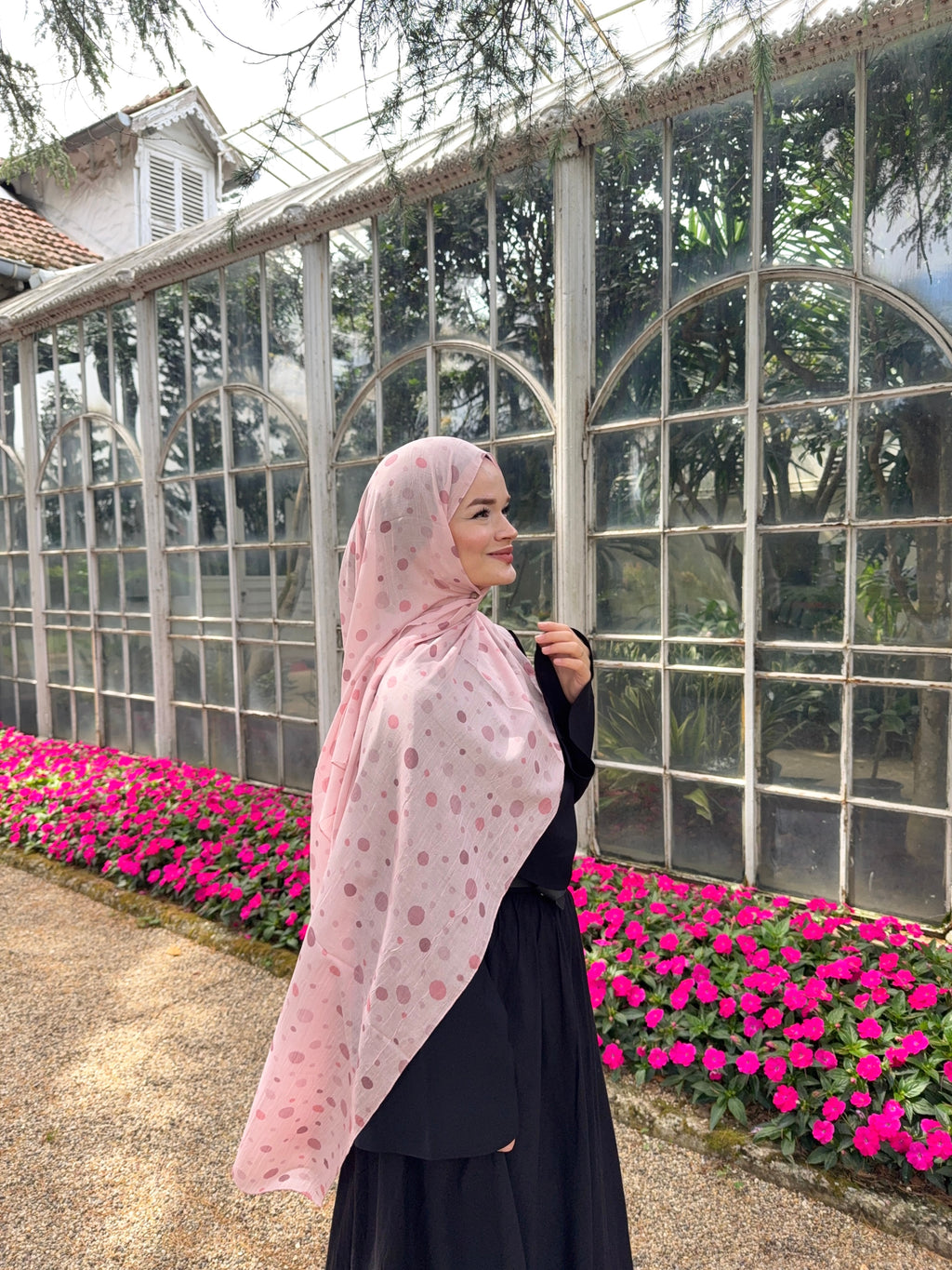 Soft Garden Şal- Polka Pink