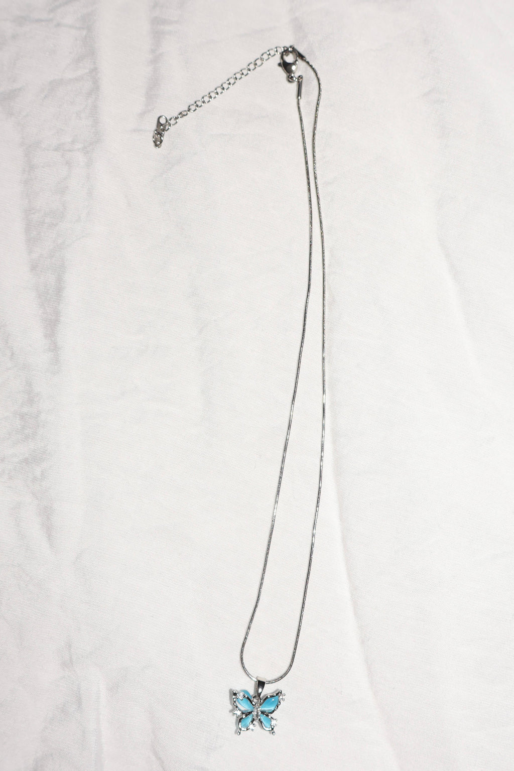Mavi Kelebek Silver Kolye