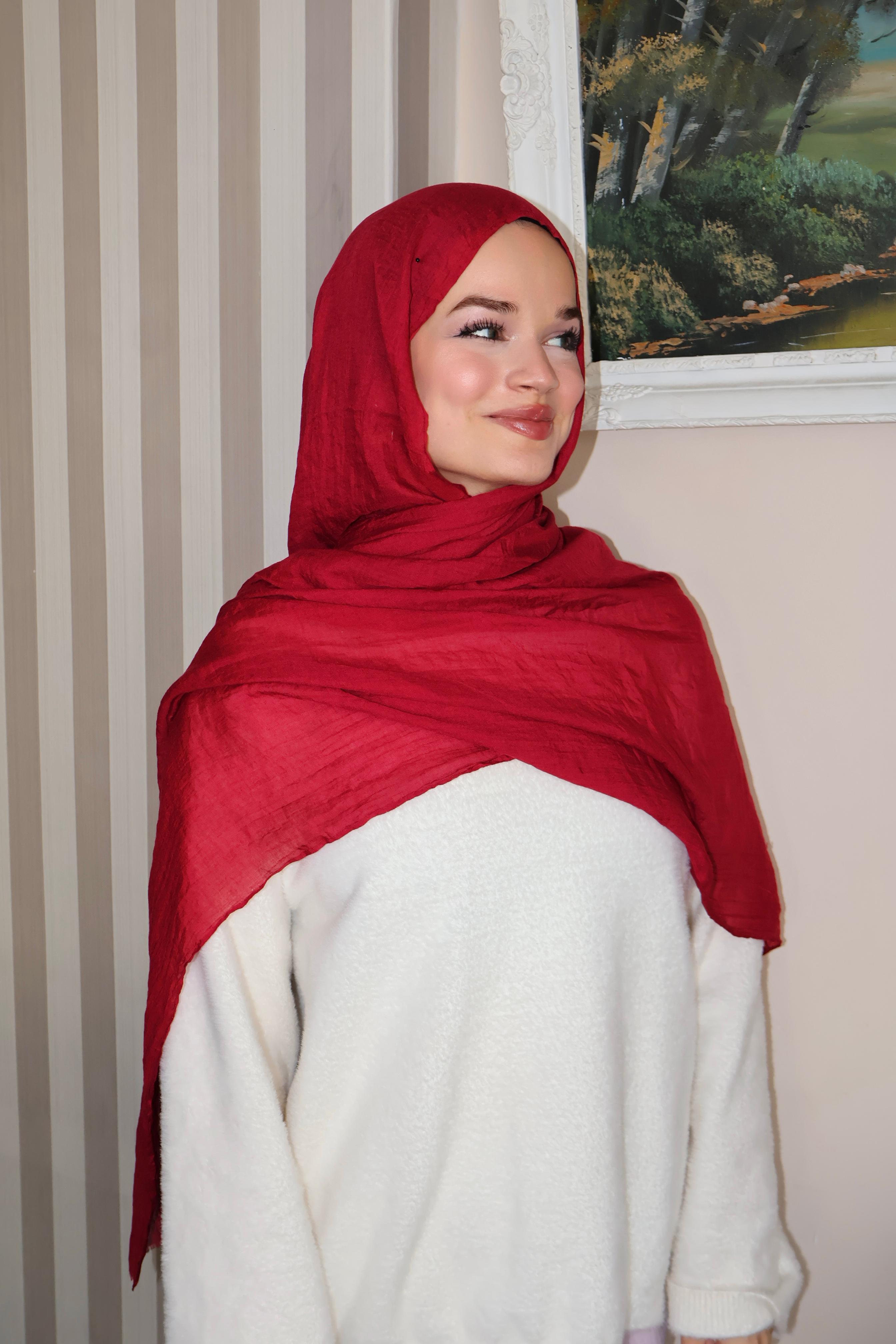 Soft Kırmızı Pamuk Şal