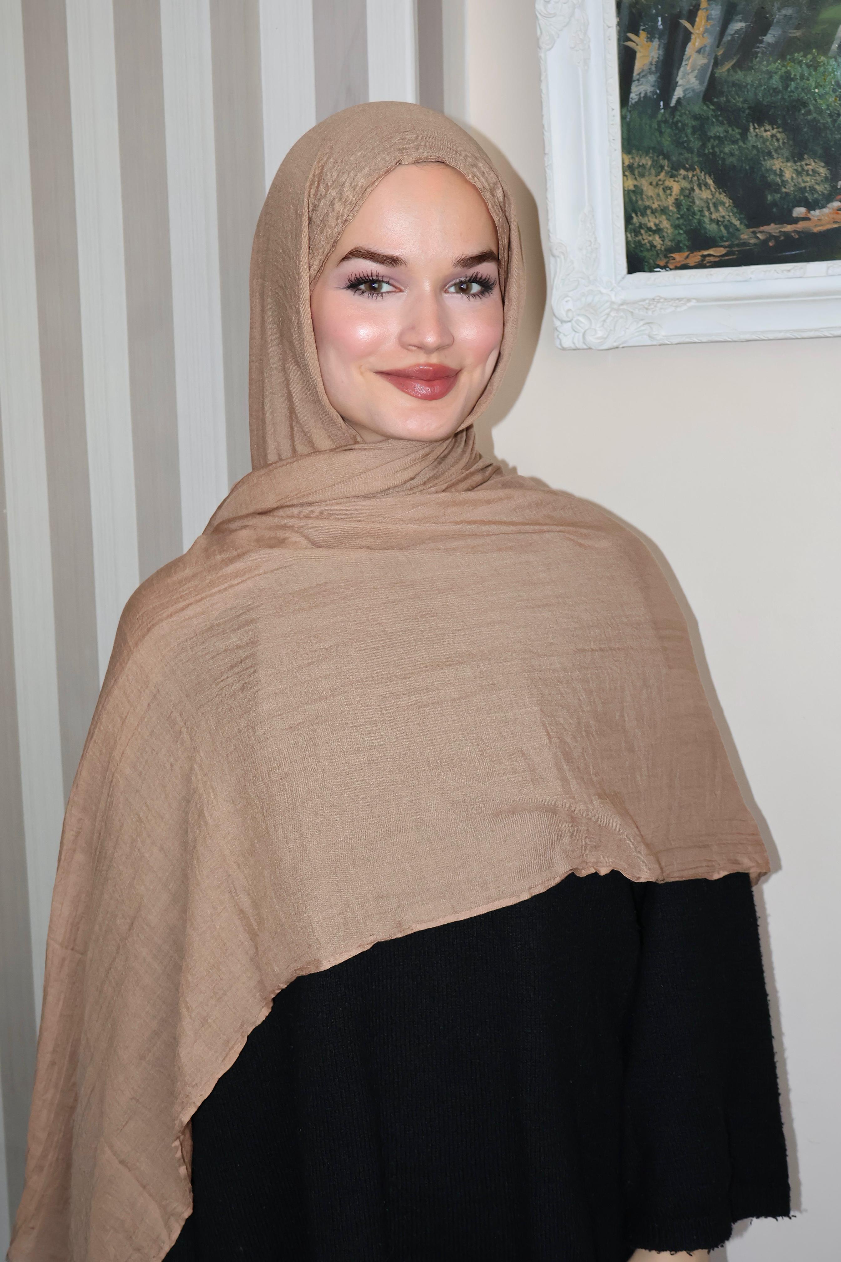 Soft Sütlü Kahve Pamuk Şal