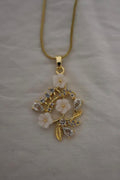 Parlak Çiçek Gold Kolye